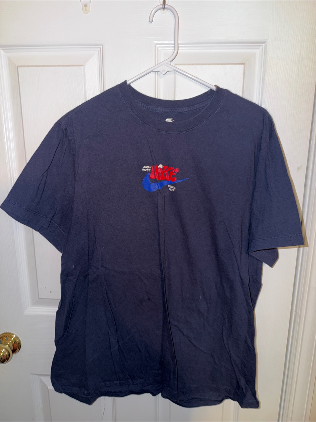 Nike Navy With Blue Swoosh And Red Logo Tshirt